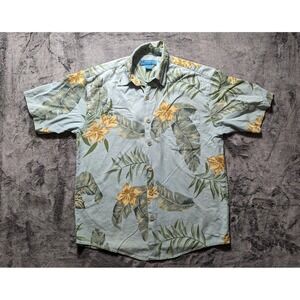 Paradise Blue Short Sleeve Button Up Hawaiian Shirt Men's Size Large